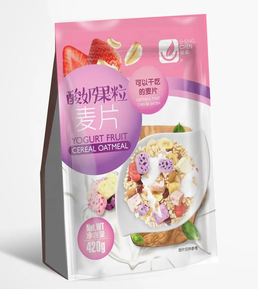 Chinese Hotsale Yogurt Oatmeal for Breakfast / 420g Nutritious Granola Cereal with Dried Fruits
