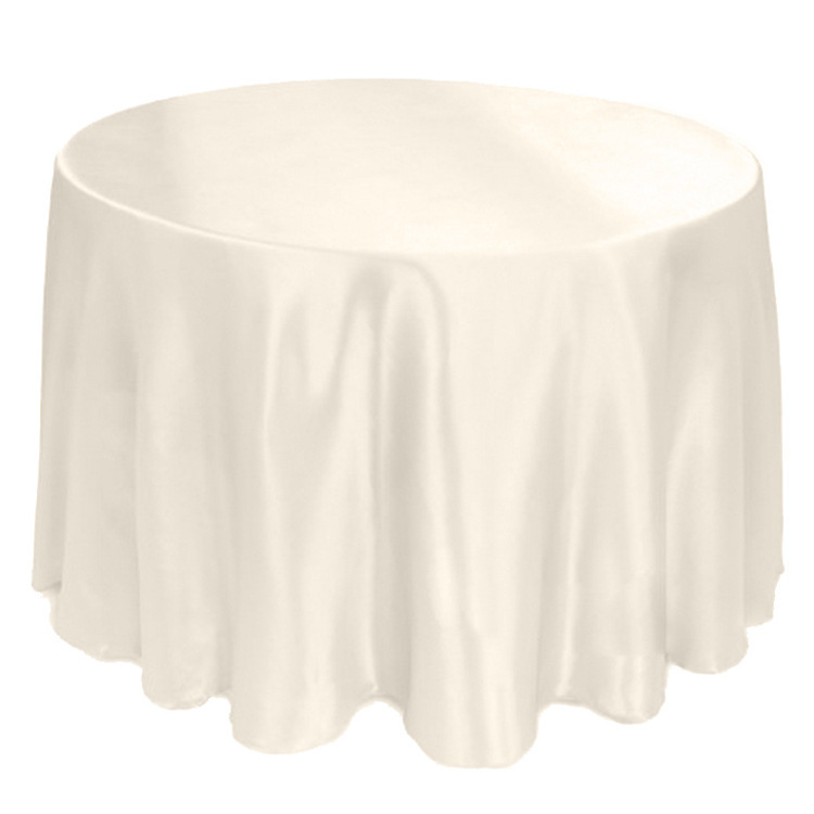 180cm/72inch High Quality White Satin Round Tablecloth Washable Table Cloth for Wedding Banquet Reception