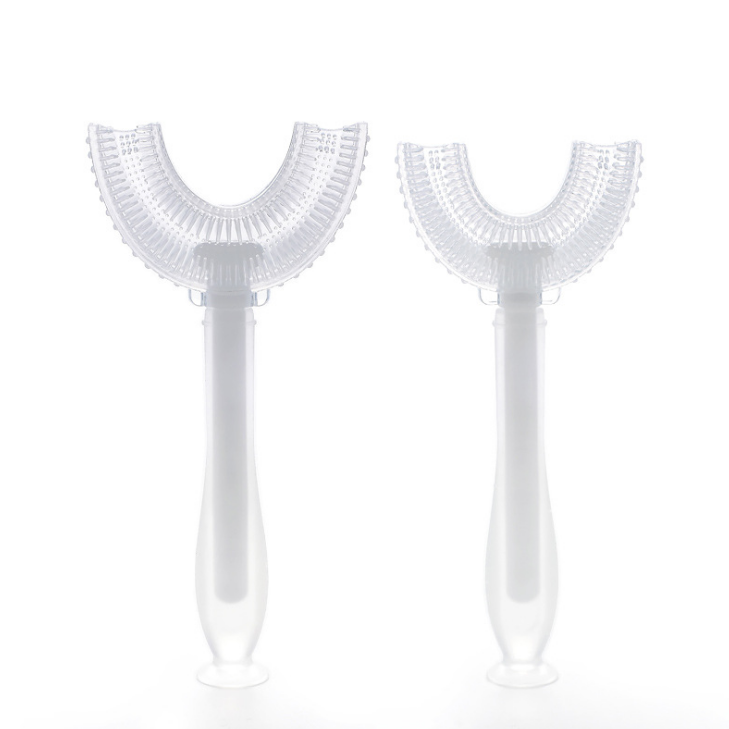 YDS Soft Bristles Manual U-Shaped Silicone Toothbrushes for 2-8 Years Old Kids