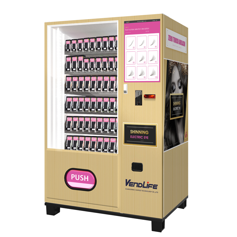 Eyelashes and cosmetics with 21.5 inches advertisement screen beauty vending machine perfume vending machine
