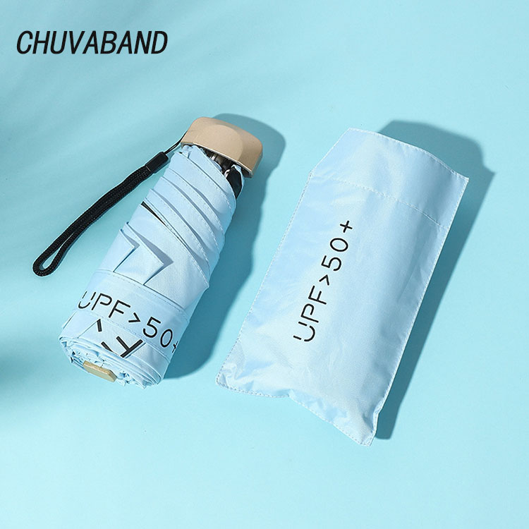Супермаленький Карманный Зонт CHUVABAND с алюминиевым стержнем, 19 дюймов, 6k, 190T, эпонж, 5 складков, персонализированный, с принтом логотипа