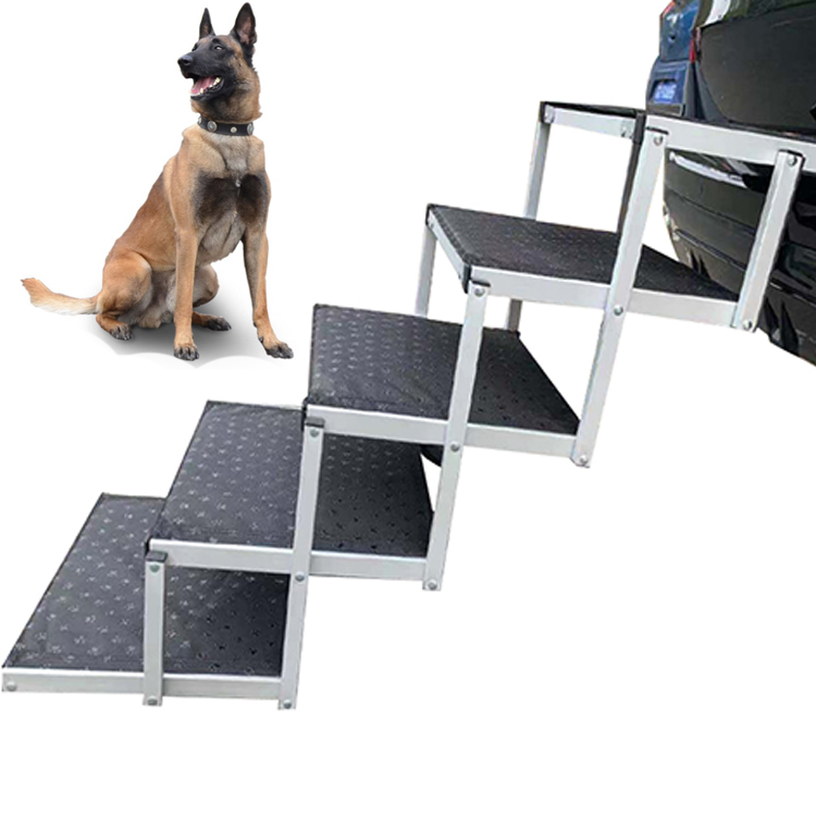 Portable Folding 5 Steps aluminum Pet Dog Stairs for Cars Trucks and SUV