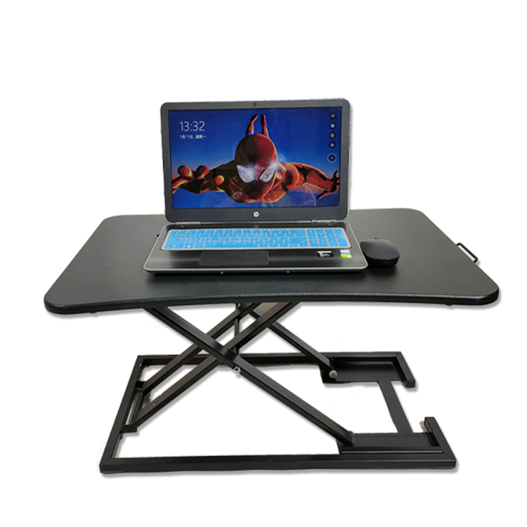 Black Simple Office Lifting Computer Desk Easy Pneumatic Adjustment Desk for Office Building