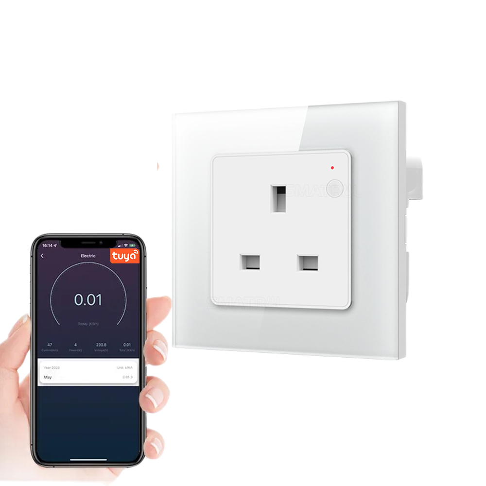 WiFi 16A Великобритания розетка с монитором питания tuya smart life Alexa Google home Голосовое управление настенные розетки