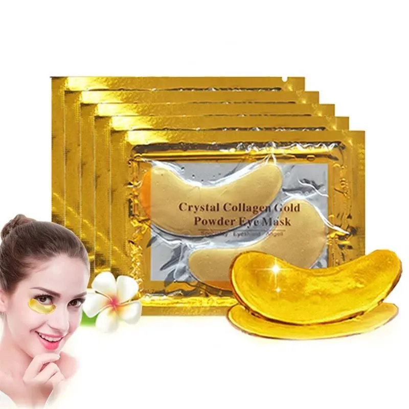 Gift Box Custom package Anti-wrinkle Crystal Eye Sleeping Mask 24k Golden Collagen Under Eye Patch