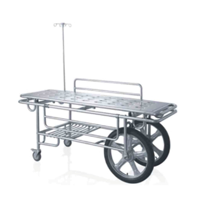 Stainless Steel Wheeled Stretcher With Two Big And Small Wheels