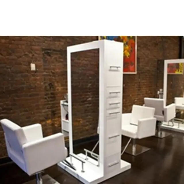 cheap salon styling stations double sided barber mirror station
