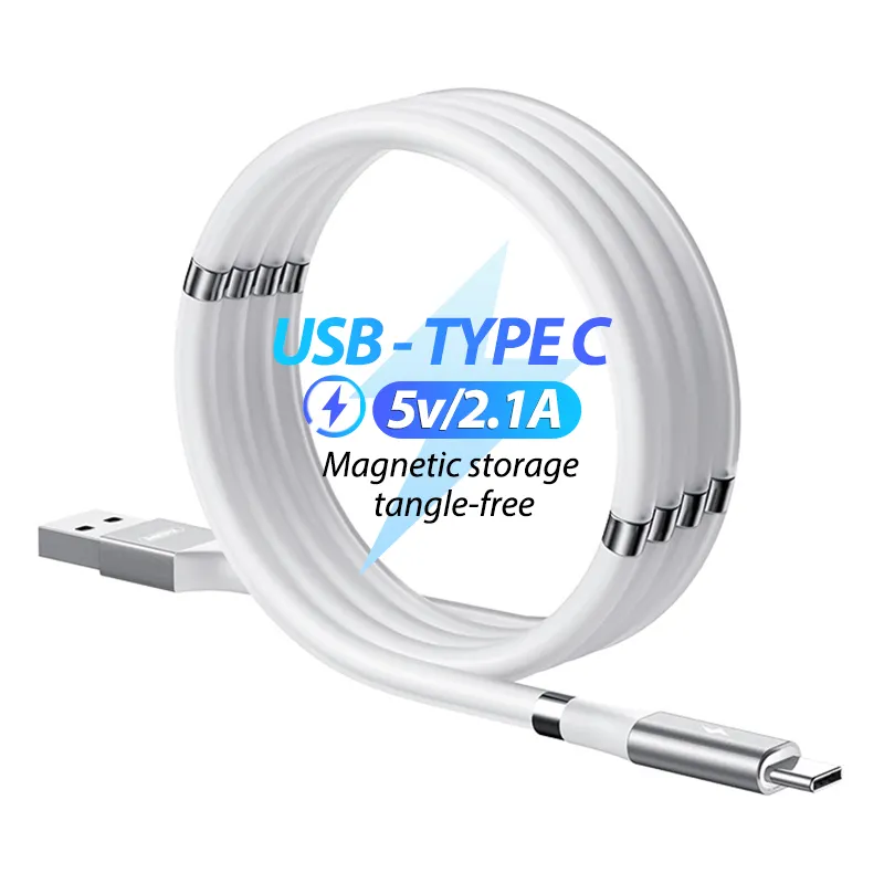 Remax Присоединяйтесь к нам бесплатный образец Белый самообмотки USB Type - c Магнитный usb кабель для зарядки и передачи данных