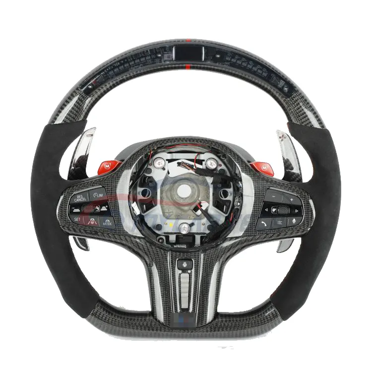Led  Racing Car M Sport Steering Wheel For Bmw F15 X5 F16 X6 M2 M3 M4 F30 Carbon Fiber Steering Wheel Full leather available