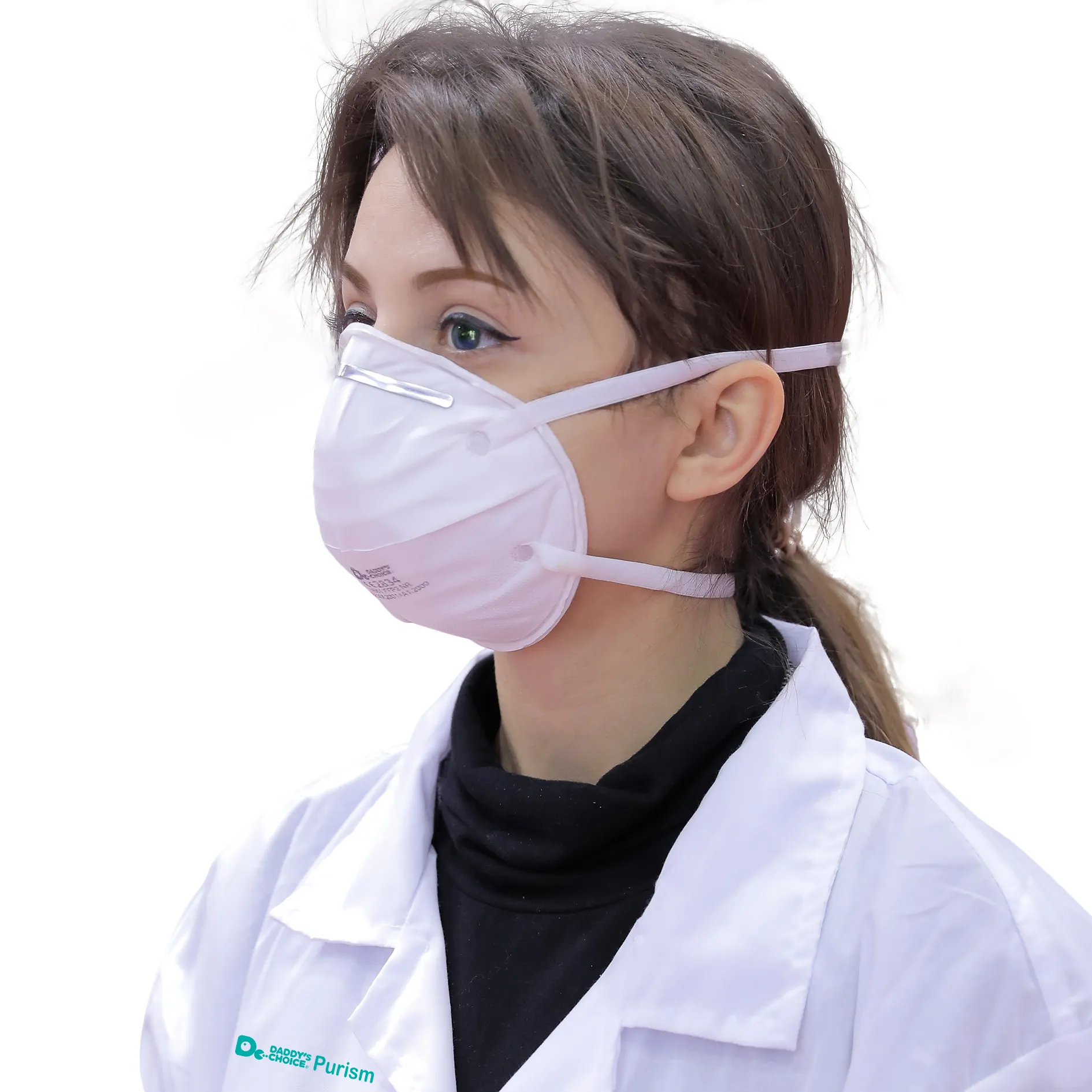 Face Masks FFP2 With Valve Purism 5-Layer Health White 13.8X11.5X5.2cm BFE99% Instruments Filter Cup Mask