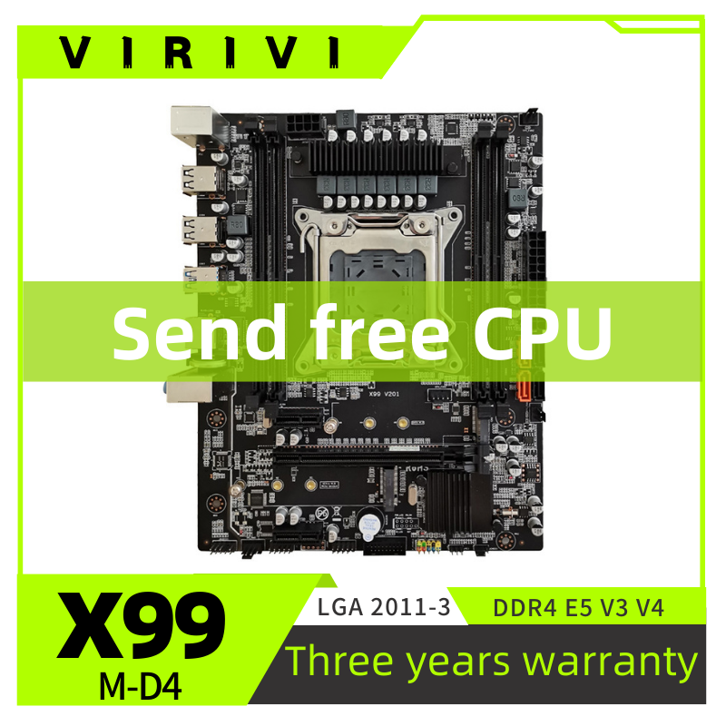 Virivi X99 M-D4 DDR4 материнская плата LGA2011-3 процессор E5 процессор V3 V4 Ксеон отправить вместе с бесплатными 2609V3 SATA HDD Intel 128 сервера