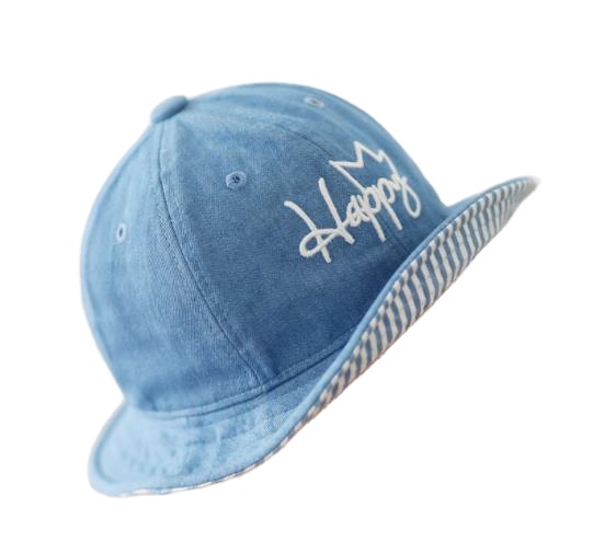 Hot selling denim kids bucket hats custom embroidered cute baby summer hats