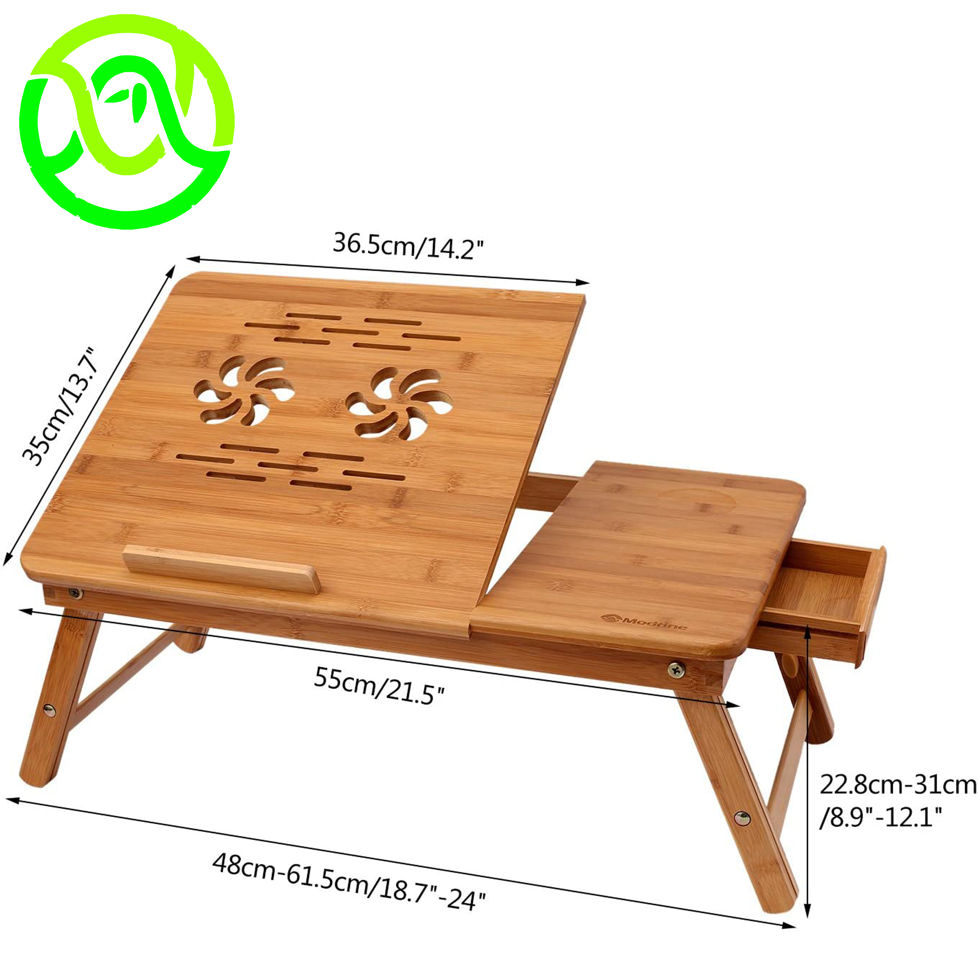 Регулируемый портативный Bamboo Подставка для ноутбука