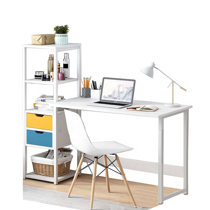 Cheap Modern Home Table Computer Station With Shelf For Adjustable White Design MDF Homever Furniture Laptop Stand Office Desk