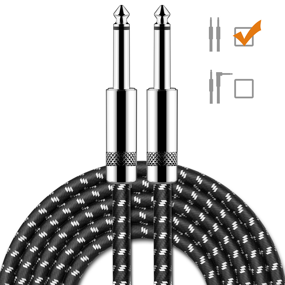 High End аудио кабель гитарный 10Ft 6,35 прямо под прямым углом 1/4 дюймов Pro аудио кабель для бас-гитары кабель