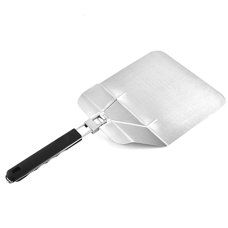 Household Baking Square Shape Folding Pizza Peel Paddle Cake Pizza Shovel With Plastic Handle