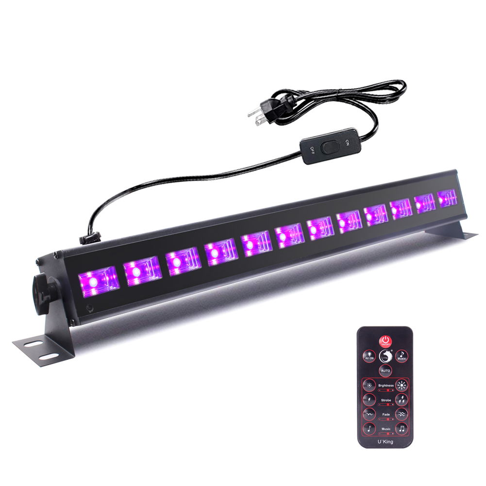 U'King 12*3W алюминиевый корпус УФ светодиодные Черные огни для светящейся вечеринки