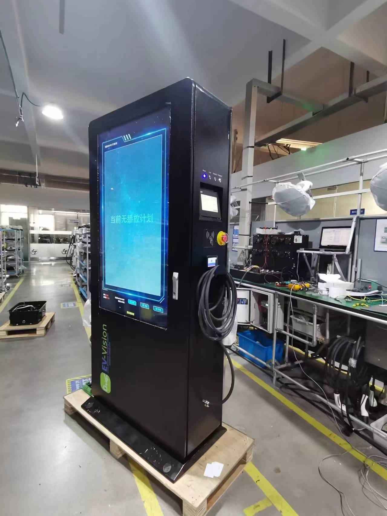 Bluesky 380v 60kw 120kw Electric Car Charging Station Fast Electric Car Dc Ev Charger Station With Advertising Screen For Car