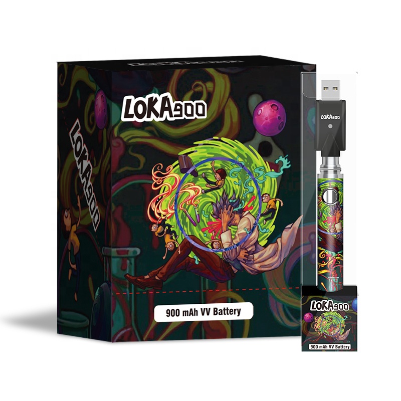 America Top Selling CBD battery Loka 900mAh 510 Thread Thick Oil Tank Cartridges Vape Battery