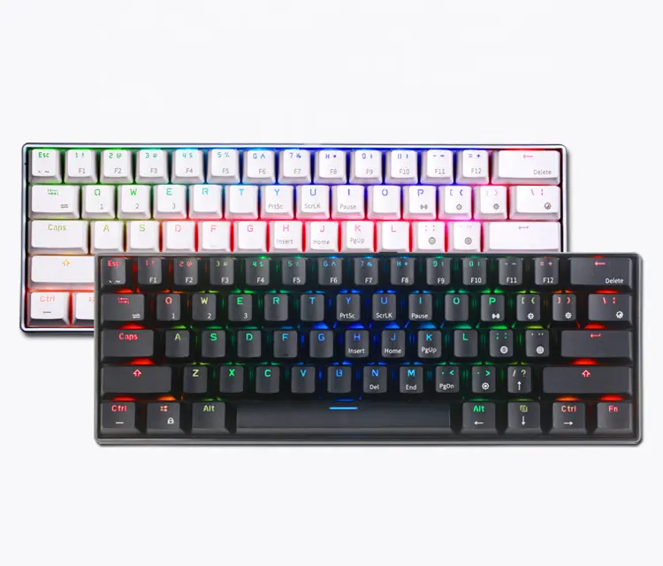 Тип C 61 Ключи беспроводной BT5.0 & Проводная RGB игровая механическая клавиатура