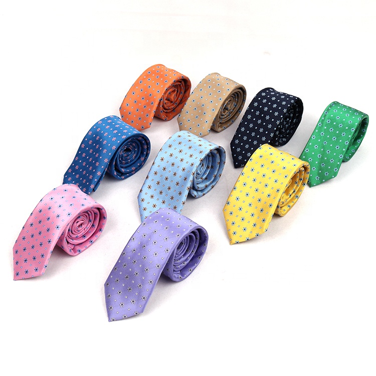Flowers pattern polka dot woven design cravat tie shinny colors 20201