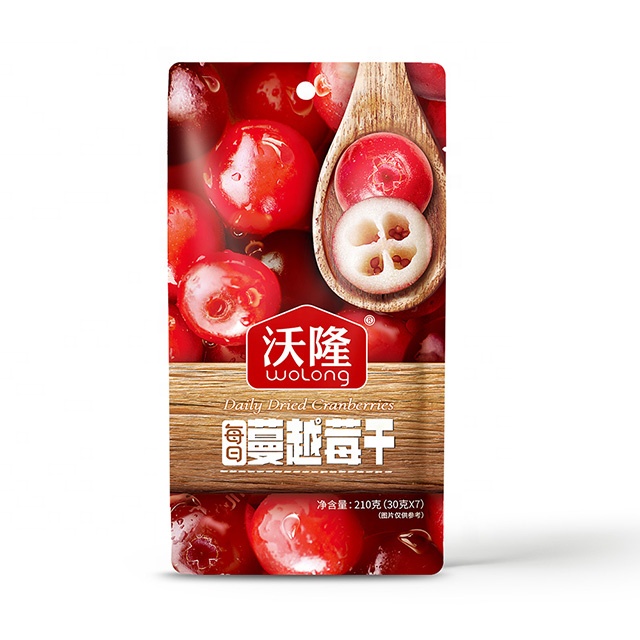 Wolong prepared snacks nuts with sweetened cranberry in small packaging good for healthy