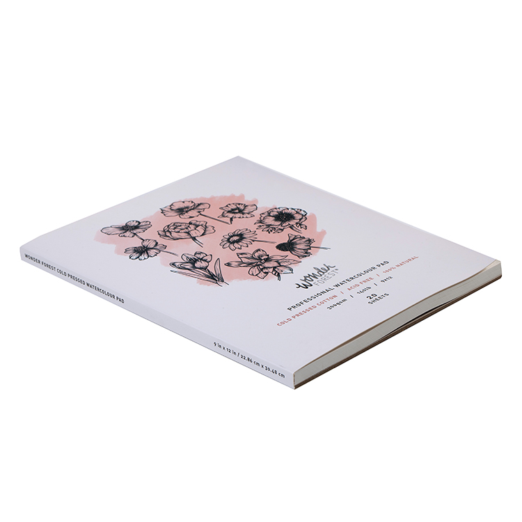 watercolor notebook manufacturer custom big 300 grams 100% cotton Fabriano watercolor painting pad