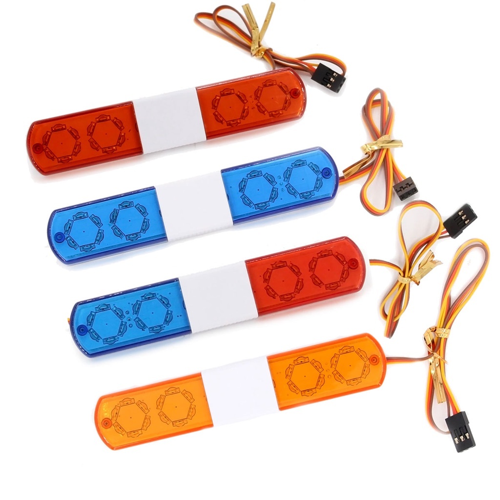113/143mm RC Police Flash LED Light Bar Alarming Light for 1/14 1/10 RC Car Accessories