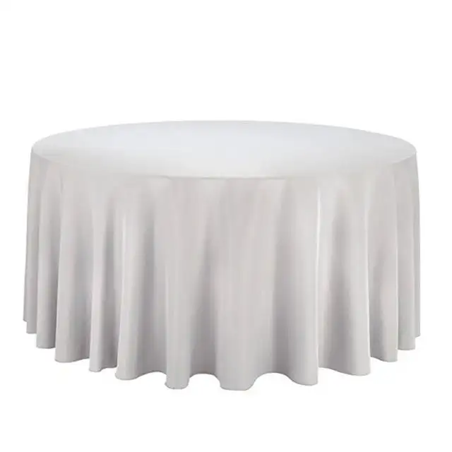 Wholesale Cheap 100% Polyester Wedding Party Decoration Tablecloth round white table cloth