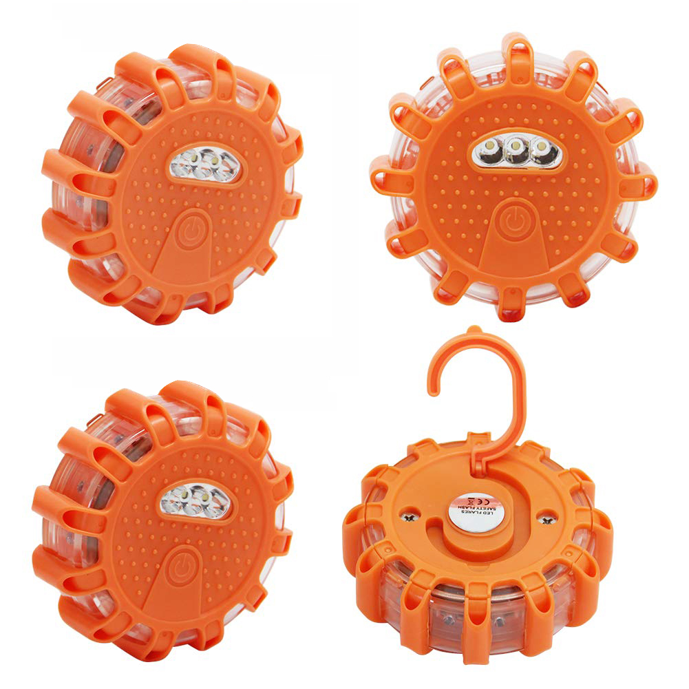 LED Road Flares Emergency Beacon Safety Light for Car Truck Boat With Hook and Magnetic Base Flare Flashing Warning Light