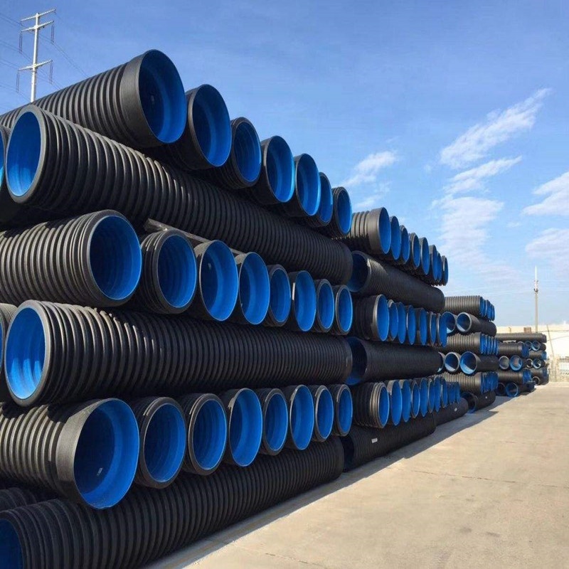 Sn4/sn8 Dwc 8/12/16/20/24/32 Inch Price HDPE Double-wall Corrugated Drain Plastic Pipes