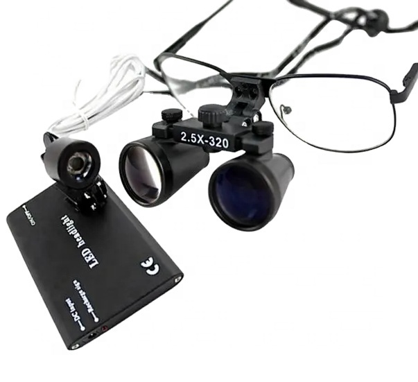 2,5x TTL использованные стоматологические лупы светодиодные лампы цены 3,5x 5X светло-голубой черный красный серебристый