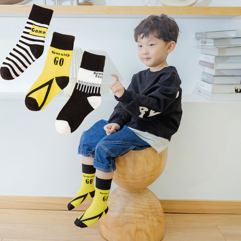 1-12 years kids organic cotton baby socks custom child boy socks models for baby kid boys