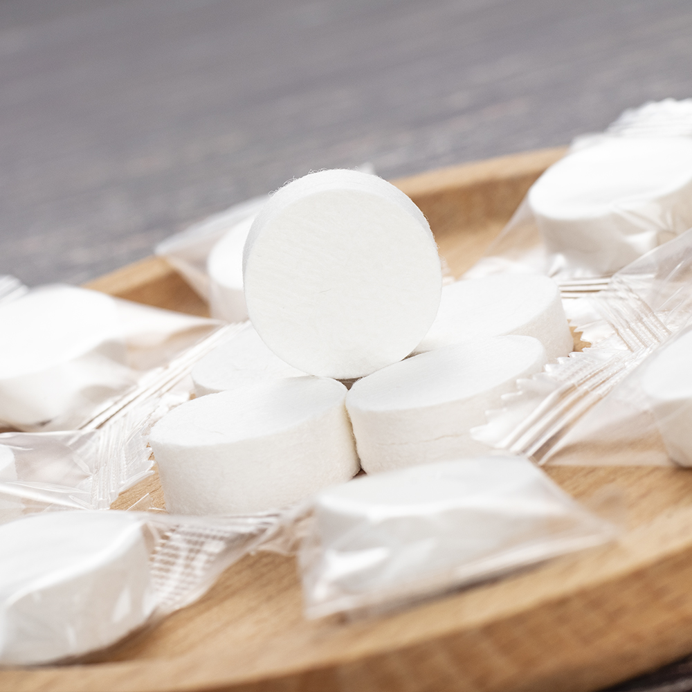 Compressed towel tablets Mini package non woven soft cotton outdoor travel salon disposable compressed face towels