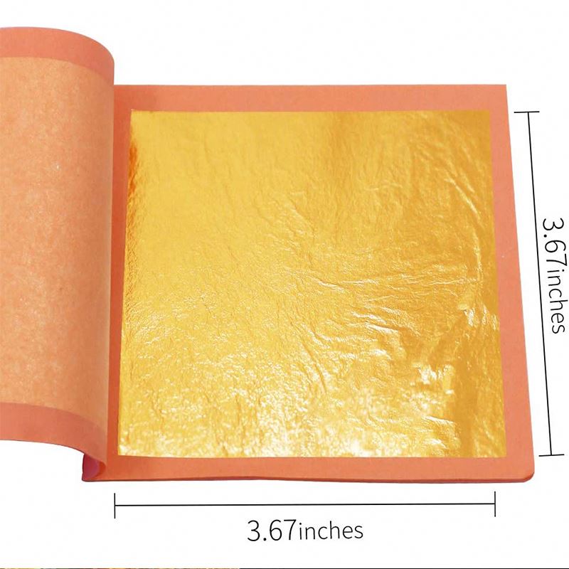 8*8 cm 25 sheets/booklet 12K edible gold foil food decoration cake backing food drink coffee decoration gold leaf sheets