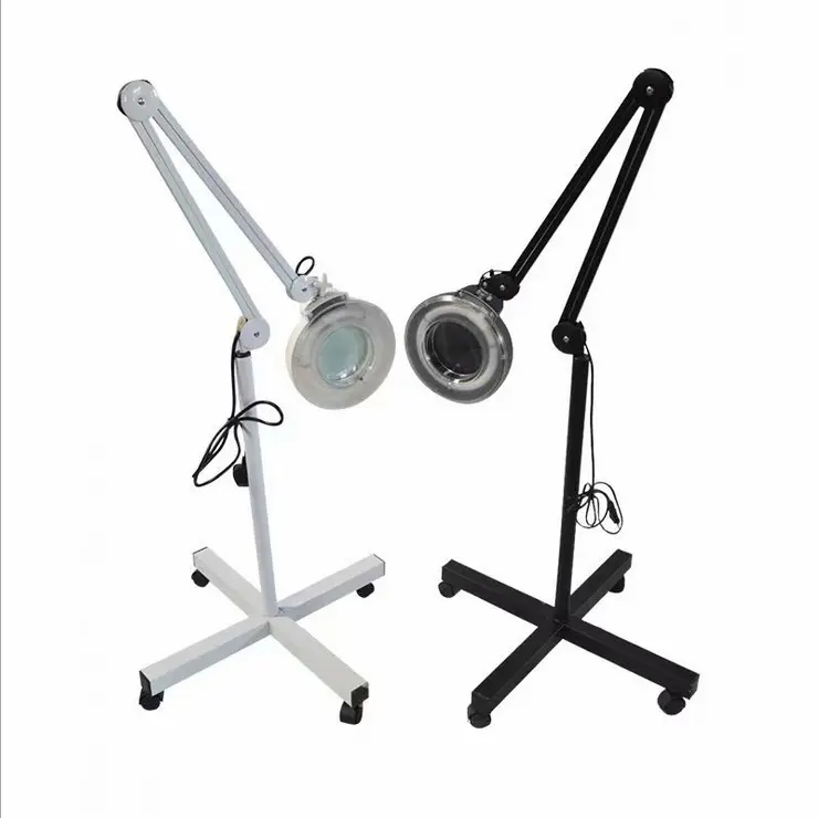 Beauty skincare salon magnifying floor magnifier glass lamp led light with 5X magnifying glass for eyelash extension aesthetics