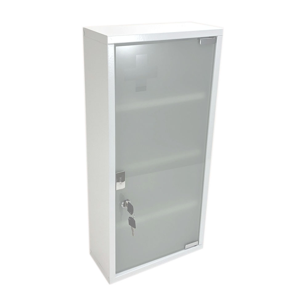 Powder Coated Metal Wall Mounting Medicine Box With Glass Door First Aid Kit Medical Box Medicine Storage Cabinet