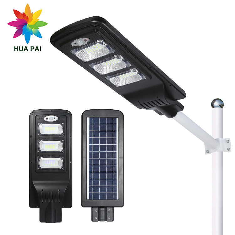 HUAPAI New design waterproof outdoor ip65 smd 20W 40W 60W all in one integrated led solar wall light
