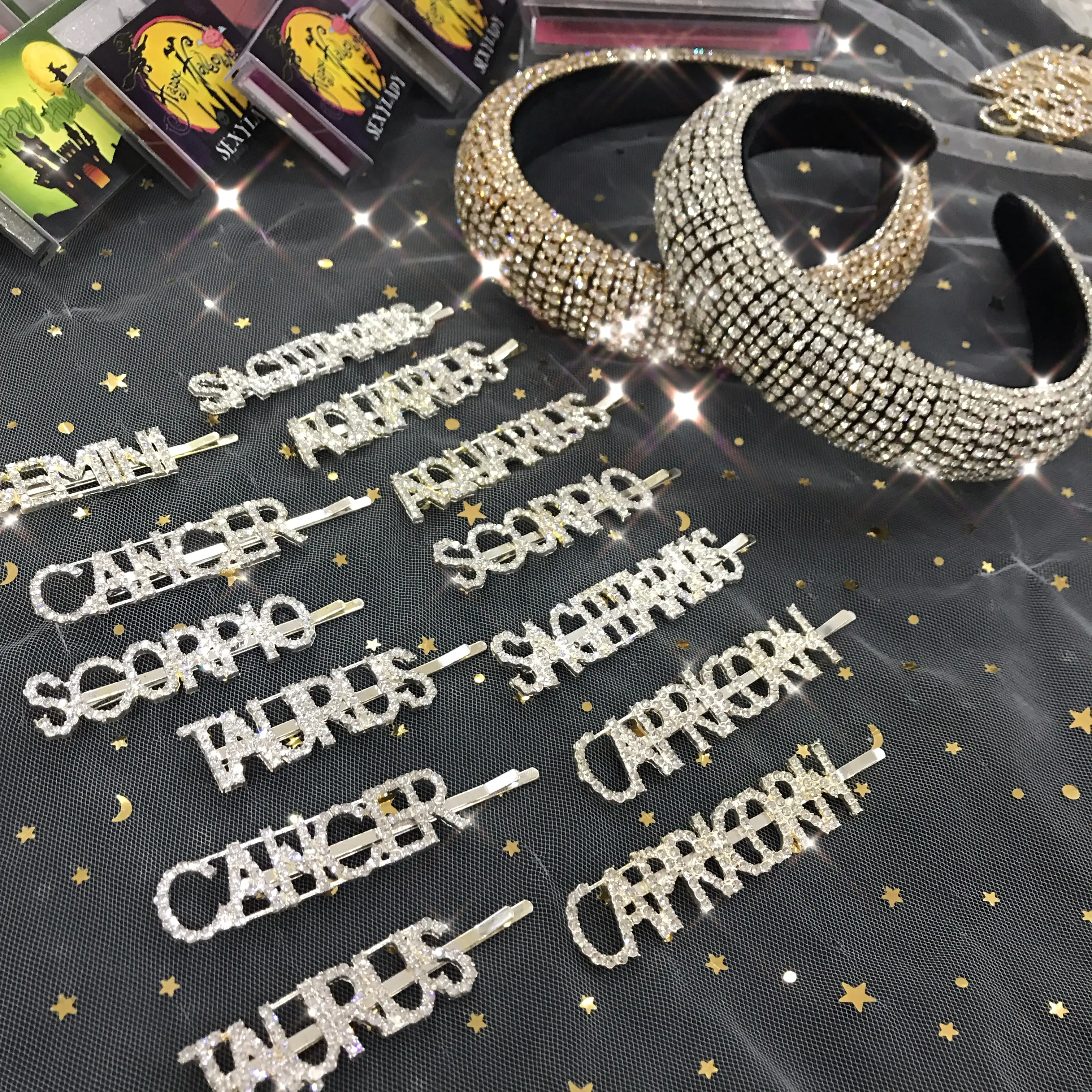 wholesale custom gold metal hair pin for girls create your own styles diamond headband