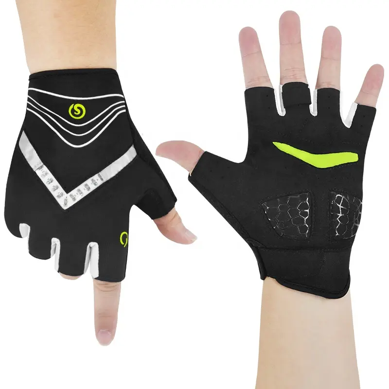 Gloves Bike Half Finger Non-slip Smart Button Night Riding USB Charge LED Smart Turn Signal Cycling Gloves