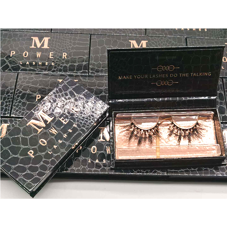 B157 Hitomi fluffy 3d mink eyelashes with custom box Black Eyelash Packaging Box