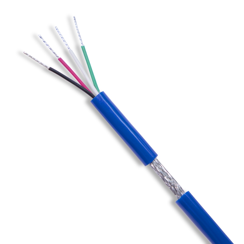Многослойное stranding инструмент 4 core awg24 кабель с Синим ПВХ защитный рукав