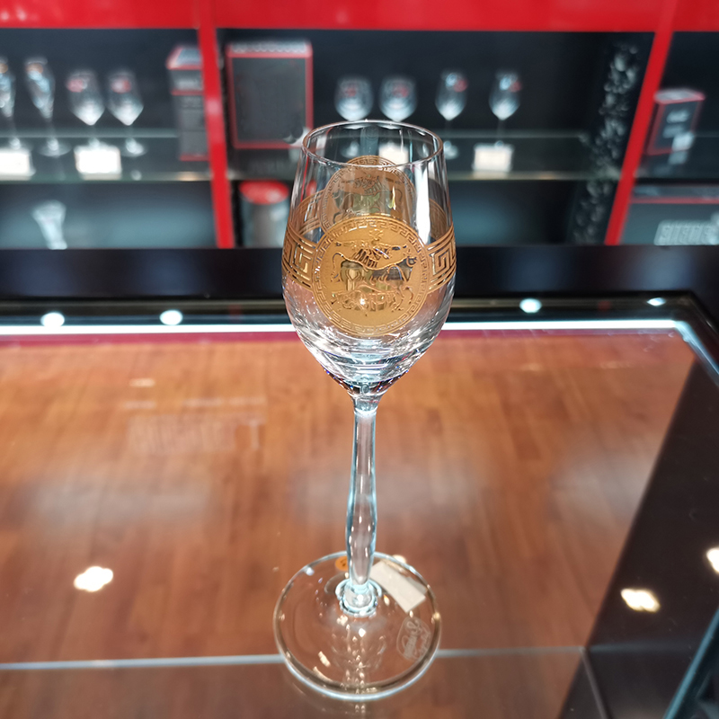 Home Decoration High Quality Lead-Free Crystal Goblet Glass Gold Rim Mini Wine Glass Goblet Wholesale in Different Size