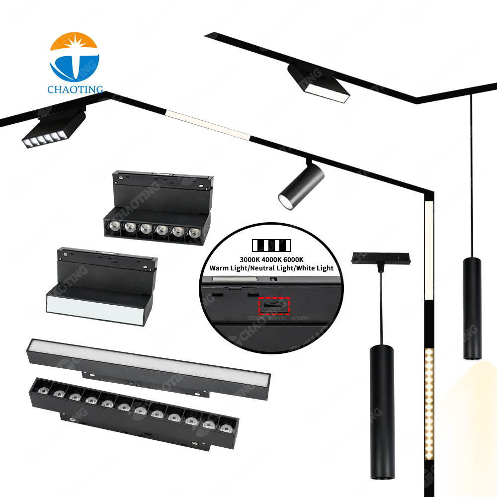 Dial-up Switch CCT Dimmable Magnetic Led Lighting 48V Magnet Light Track Smart Bluetooth Zigbee Tuya Magnetic Track Light System