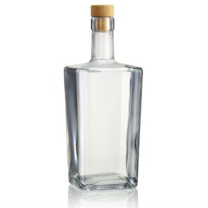 250ml 500ml high end square brandy wine glass bottle crystal white heavy spirit liquor alcohol bottle vodka whisky rum with cork