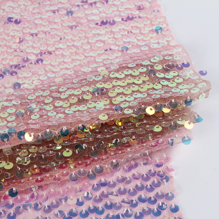 Sequin embroidery mesh lace high end color changing sequin fabric for dresses
