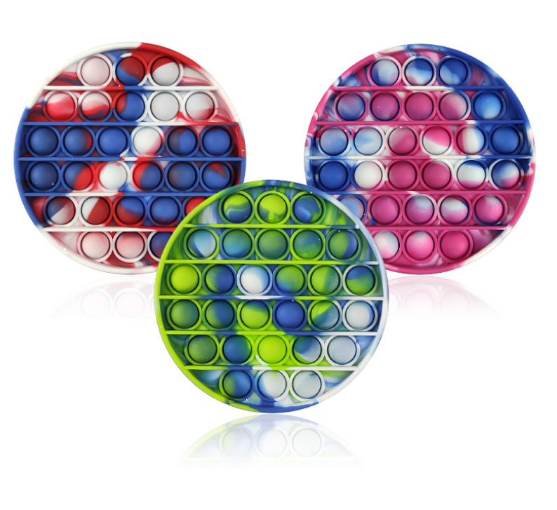 Customized Push Pop Bubble Fidget Toy Stress Reliever Autism Round Educational Silicon Toys Anti-Anxiety Pop It