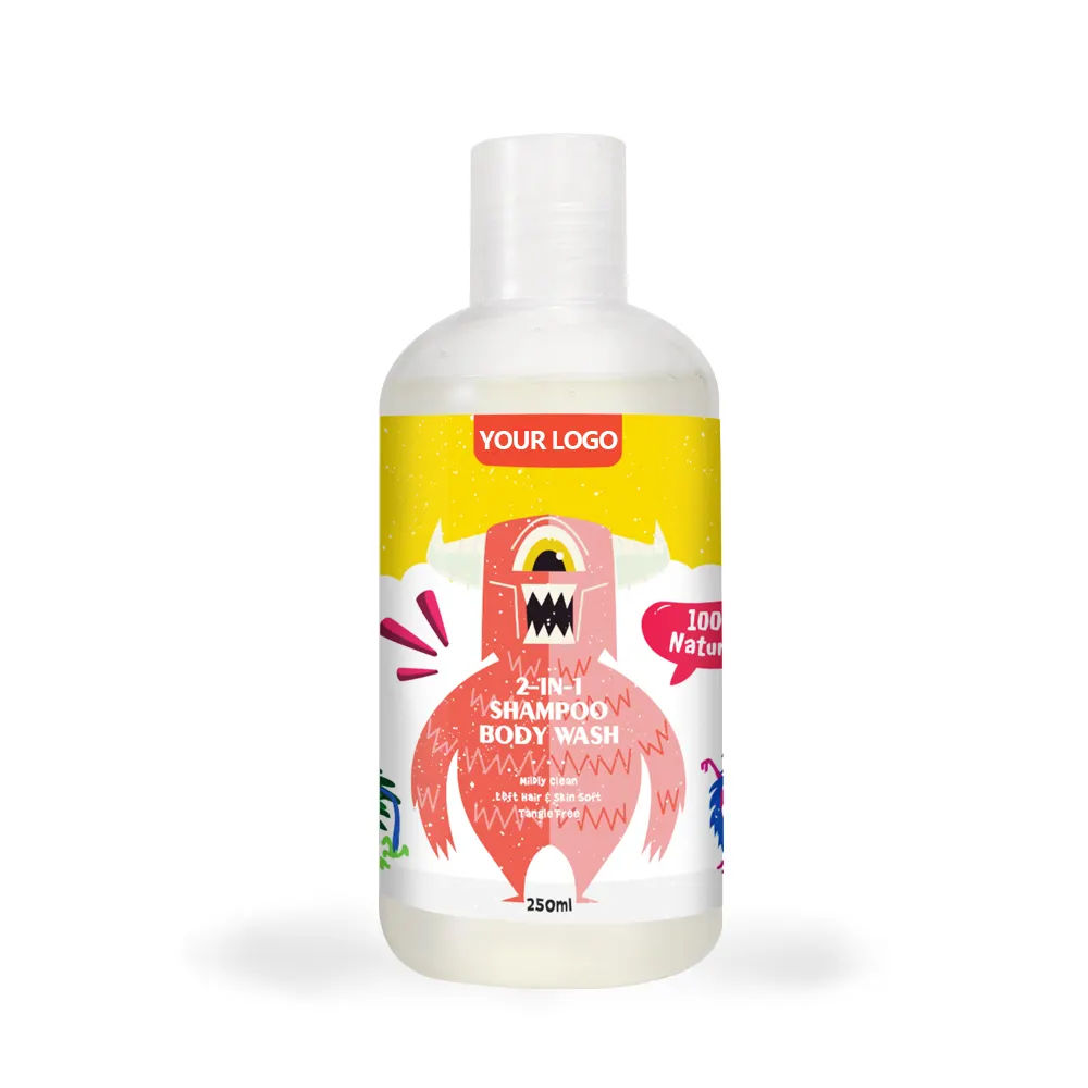 Private Label Kids Baby Hair Care Products Organic Natural Sulfate Free Smooth 2 in 1 Hair Shampoo Body Wash