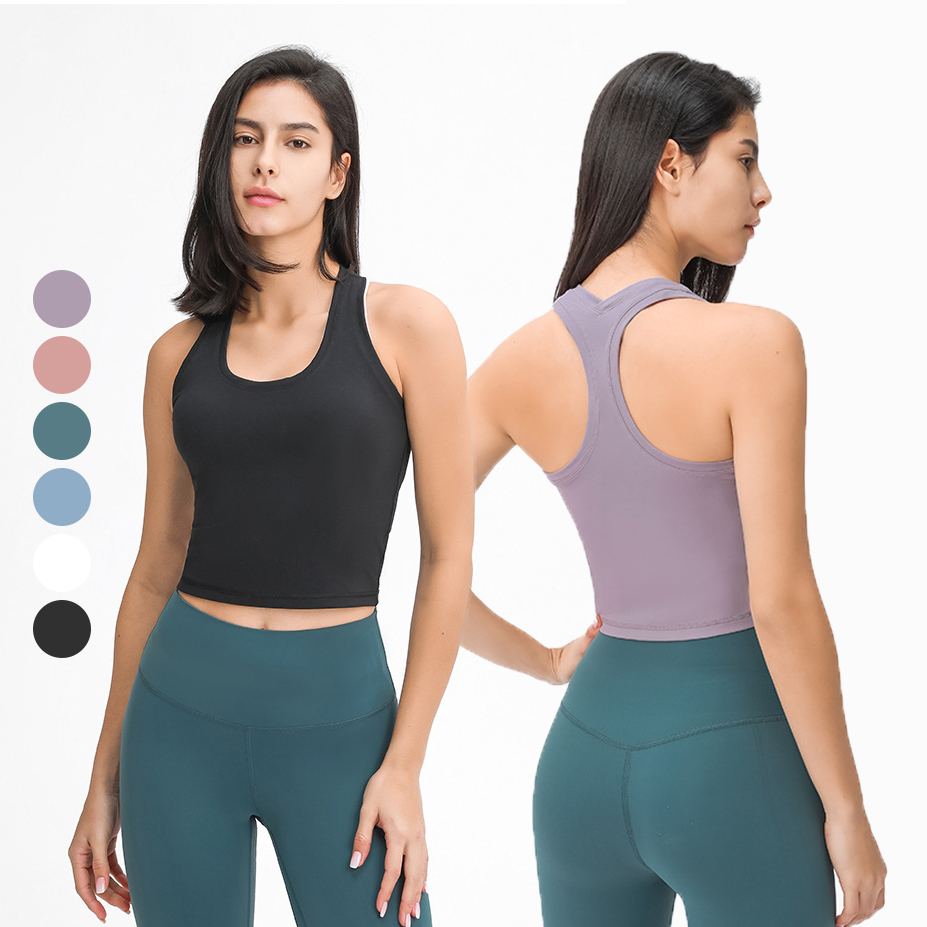 Soft Fitness Racerback Women's Tank Tops Custom Print Sport Tank Top