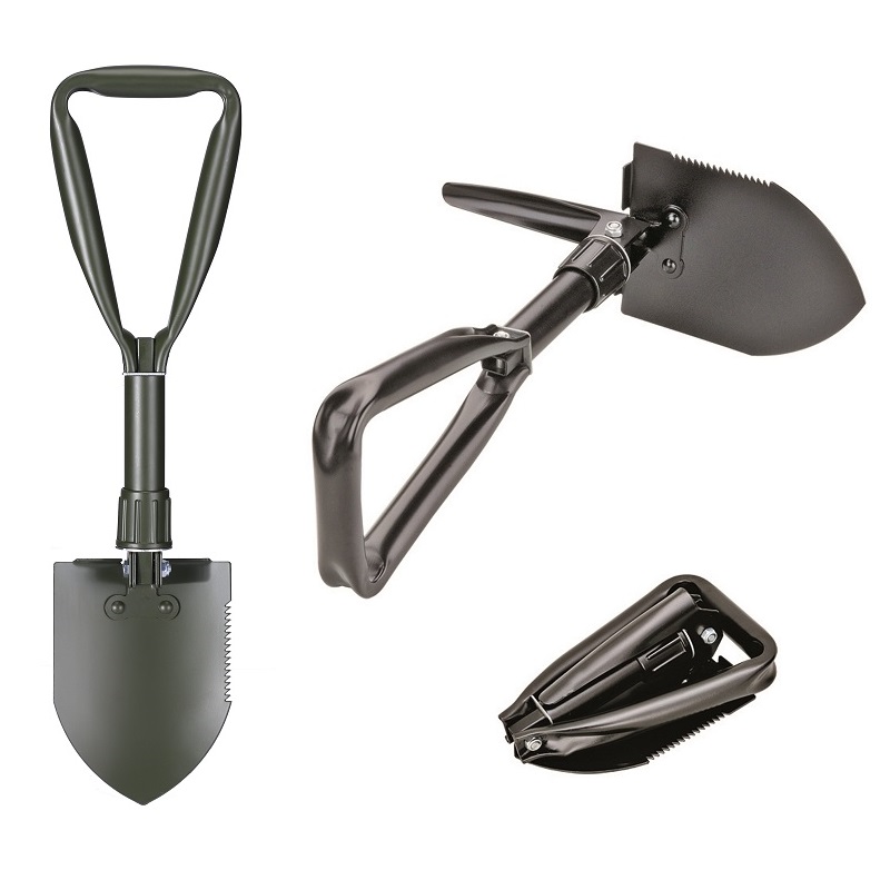 Best Folding Shovel Spade Manufacturer for Outdoor Carbon Black OEM Steel